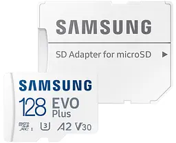Карта пам'яті microSD 128GB C10 UHS-I R130MB/s Evo Plus + SD Samsung teh0025043
