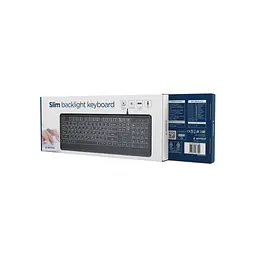 Клавіатура Gembird Slim Multimedia White Backlight USB Black (KB-UML-04-CYRL) - мініатюра 4