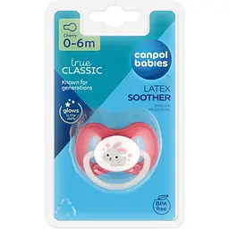 Пустушка Canpol babies Bunny & Company латексна кругла 0-6 міс. рожева (23/277_pin_new) - мініатюра 3
