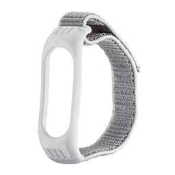 Ремінець Nylon Mi Band 5/6 White Silver
