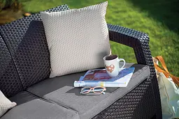 Диван пластиковий садовий Keter Corfu II Love seat графіт - мініатюра 5