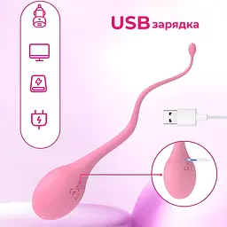 Вагінальне яйце Passion силіконове на пульті від USB з хвостиком (4821002029518) - мініатюра 5