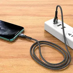 Кабель Hoco U89 Pisces Cable USB to Lightning 2,4A 1,2m Black - мініатюра 2