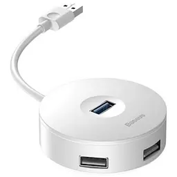 Хаб USB HUB Baseus Round Box USB3.0 to 1USB3.0/3USB2.0 0,1M CAHUB-F02 White