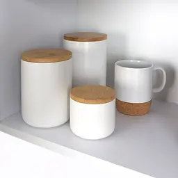 Ємність для зберігання МВМ My Home 800 мл біла (KP-13 M WHITE/WOOD) - мініатюра 5