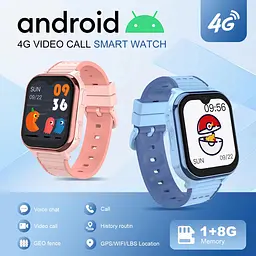 Дитячий смарт годинник Lemfo M3 з 4G сім картою та прослушкою, операційною системою Android 8.1 та підтримкою TikTok, Google, YouTube, WhatsApp Рожевий - мініатюра 5