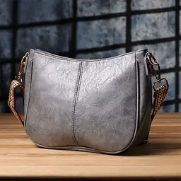 Жіноча зручна сумка з екошкіри Vintage s_15134 cіра - мініатюра 8