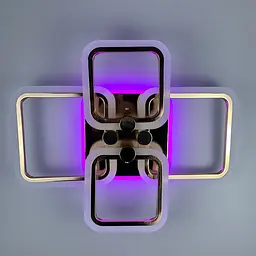 Золота LED люстра на 2+2 ріжки квадратної форми Line.F A 2503/2+2 RGB GD - мініатюра 2