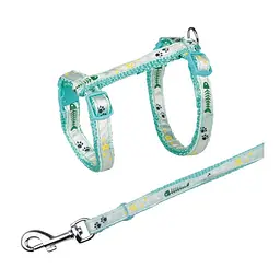 Шлейка з повідцем Trixie для кошенят, з рибками, нейлон, 23-39 см/10 мм (кольори в асортименті)
