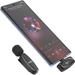 Мікрофонна радіосистема Hoco L15 Crystal USB-C Black (789037) [158597] - мініатюра 6