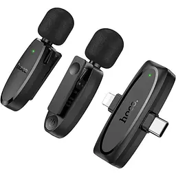 Мікрофонна радіосистема Hoco L15 Crystal Lightning/USB-C Black (638623) [158594] - мініатюра 2