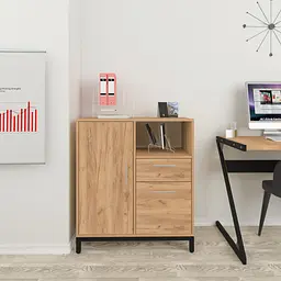 Тумба офісна L-800 combi Loft Design (Дуб Крафт золотий)