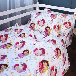 Простирадло Mirson на резинці Kids Time 17-0704 Принцеса та Єдиноріг 80х160 см бязь різнобарвне (2200010502879) - мініатюра 5