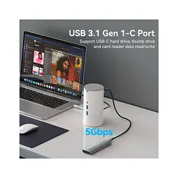 Концентратор Vention USB3.1 Type-C to HDMI/VGA/USB3.0x3/RJ45/SD/TF/TRRS 3.5m/PD/DC100W12-in-1 (TPHWC-EU) - мініатюра 4