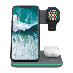 Зарядний пристрій Canyon WS-303, 3in1 Wireless Dark Grey (CNS-WCS303DG) - мініатюра 5