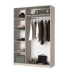 Шафа 3-дверна з антресоллю MebelStar Оскар ДСП BL-B, стандарт 150x52x260 см Сіра мишка (MBS-4936) - мініатюра 2