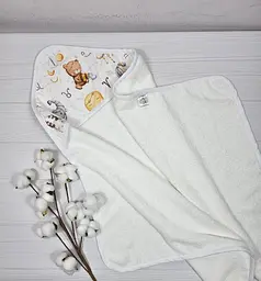 Дитячий рушничок-куточок 80х80 a.l.babybox Зодіак Білий - мініатюра 4