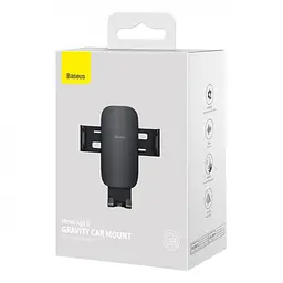 Автомобільний тримач холдер Baseus Metal Age 2 Gravity Car Mount Air Outlet Version SUJS000001 Black - мініатюра 4