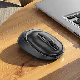 Миша бездротова Hoco GM34 Nuevo Bluetooth + 2.4G Black metal gray - мініатюра 5