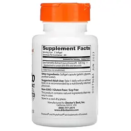 Со Пальметто Saw Palmetto with Prosterol 320 mg 60 капсул Doctor's Best vit0004918 - миниатюра 2