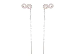 Сережки Xuping протяжки TTM Stainless Steel Родій "Знак нескінченності з ланцюжком" 6,6см (334443)