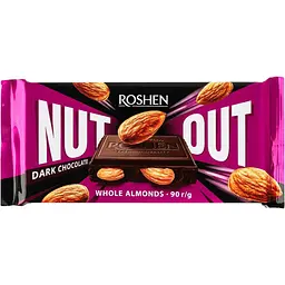 Уцінка. Шоколад чорний Roshen Nut Out Whole Almonds 90 г (948157)