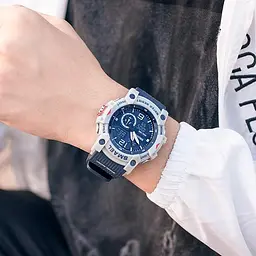 Чоловічий спортивний годинник SMAEL 8007 Цифровий годинник для чоловіків Наручний годинник з кварцовим подвійним механізмом - мініатюра 6
