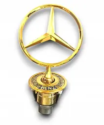 Емблема приціл на капот Mercedes-Benz-Benz Золотий напис W124 W210 W202. W203 W204 W221 W211 W212 W222 метал (OEM a2218800086) - мініатюра 5