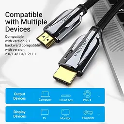 Кабель Vention HDMI-HDMI V 2.1 2 м (AALBH) - мініатюра 7