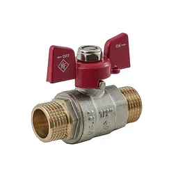 Кран кульовий Nolf Classic NFC.731-06-1/2" Mm Шшм, ручка "метелик" червона NF3136 - мініатюра 2