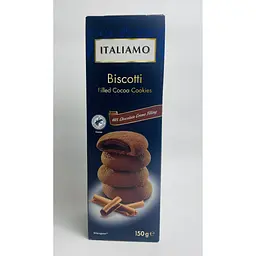 Печиво Italiamo Biscotti Filled Cocoa Cookies з шоколадним кремом 150 г