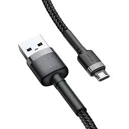 Кабель Baseus Cafule cable USB For Micro 2.4A 1m Grey Black - мініатюра 2
