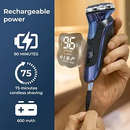 Електробритва FitSan Wet & Dry з лезами PowerCut, бездротова USB-перезаряджувана - мініатюра 7