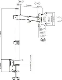 Настільне кріплення для монітора Brateck (LDT12-C011) [85686] - мініатюра 8