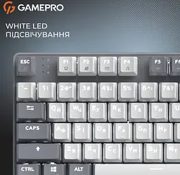 Механічна ігрова клавіатура GamePro MK-110-G USB Hot-Swap Outemu Red Switch Gray-White - мініатюра 11