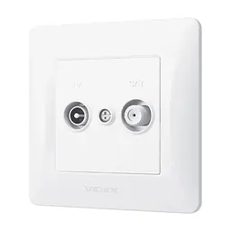 ТВ розетка Videx BINERA TV + SAT кінцева біла (VF-BNSK2TVS)