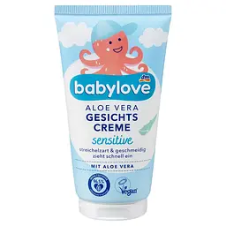Дитячий крем Babylove Gesichtscreme Aloe Vera Sensitiv для чутливої шкіри з алое вера, 75 мл