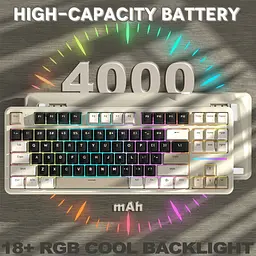 Клавіатура Attack Shark X87 RGB Linear Strawberry Switch Cheese White (AS-6972792471471-CW) [166724] - мініатюра 5