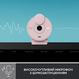 Веб-камера Logitech Brio 300 Full HD Rose (960-001448) - мініатюра 4