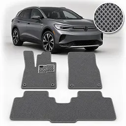 Килимки в салон EVA для Volkswagen ID.4 2020- (Металевий підп'ятник) Сірі 3 шт