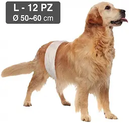 Підгузник-пов'язка для кобелів Croci Dog Nappy L обхват 50-60 см ЦІНА ЗА 1 ШТ C6028997 - мініатюра 2