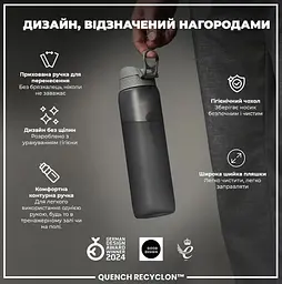 Пляшка для води ION8 1000 мл (ЕКО пляшка) BPA Free Grey (I8RF1000GRY) - мініатюра 5