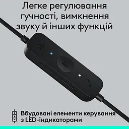 Навушники Logitech гарнітура спеціалізована H570e Corded Stereo USB-C (981-001431) чорна - мініатюра 8