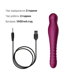 Смартвібратор-пульсатор Zalo - King Velvet Purple, кристал Swarovski - мініатюра 7