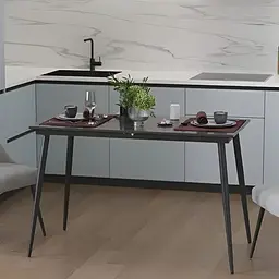 Стіл кухонний розкладний Данді на конусних ногах Ferrum-decor 75x120(160)x70 Чорний метал ДСП Сосна Кембра 16 мм (FRD-106778)