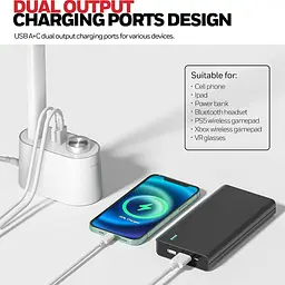 Світлодіодна лампа настільна Honeywell з USB-портами для заряджання - SunturaluxTM HWT-H01 Безступенева затемнювана настільна - мініатюра 2