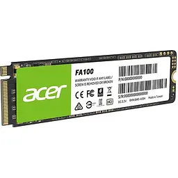 Накопичувач SSD 256Gb Acer FA100 M.2 2280 NVMe 1.4 PCIe Gen 3x4 3D NAND, Retail (BL.9BWWA.118) - мініатюра 3