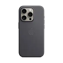 Чехол для Apple iPhone 15 Pro, FineWoven Case with MagSafe, черный, защитная накладка из материала FineWoven, противоударный, для iPhone, защита всего корпуса, поддержка беспроводной зарядки и MagSafe, (ARM71982) - мініатюра 4