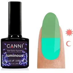 Гель-лак Canni Luminous №803, 7.3 мл яскравий зелений/бірюзовий - мініатюра 2