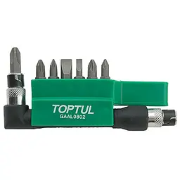 Набір біт-насадок + Г-подібний перехідник TOPTUL 1/4" 8 од. GAAL0802